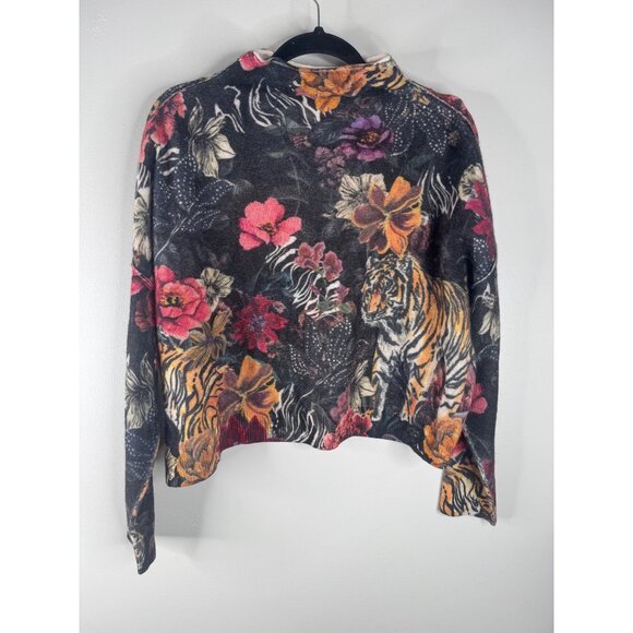 Anthropologie Pilcro Alani Cashmere Mock Neck Floral Tiger Sweater Size S NWT - Picture 8 of 9